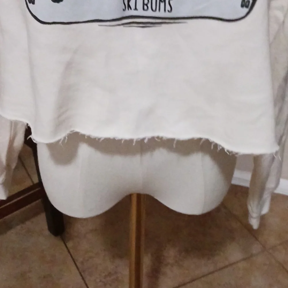 Wild Tribute- Ski Bums Women's Cream Graphic Hoodie - Picture 5 of 13